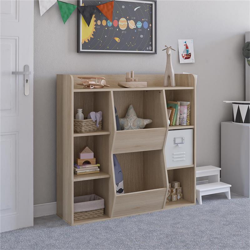 Nathan Kids Large Toy Storage Bookcase in Blonde Oak