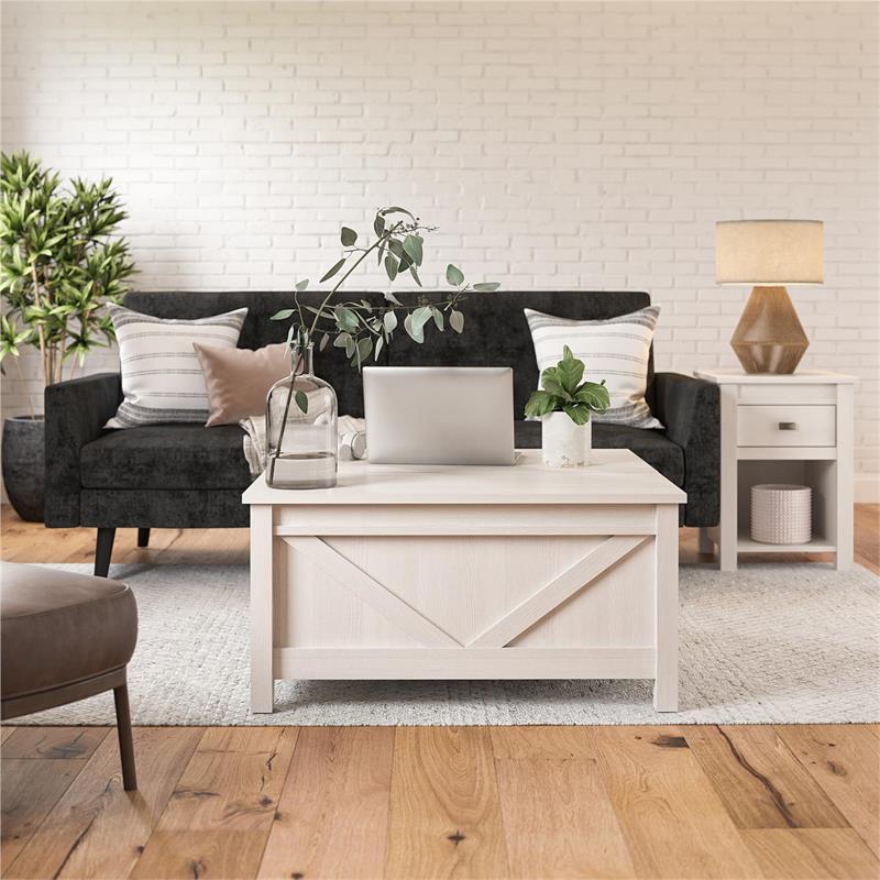 Ameriwood Home Farmington Lift-Top Coffee Table in Ivory Pine