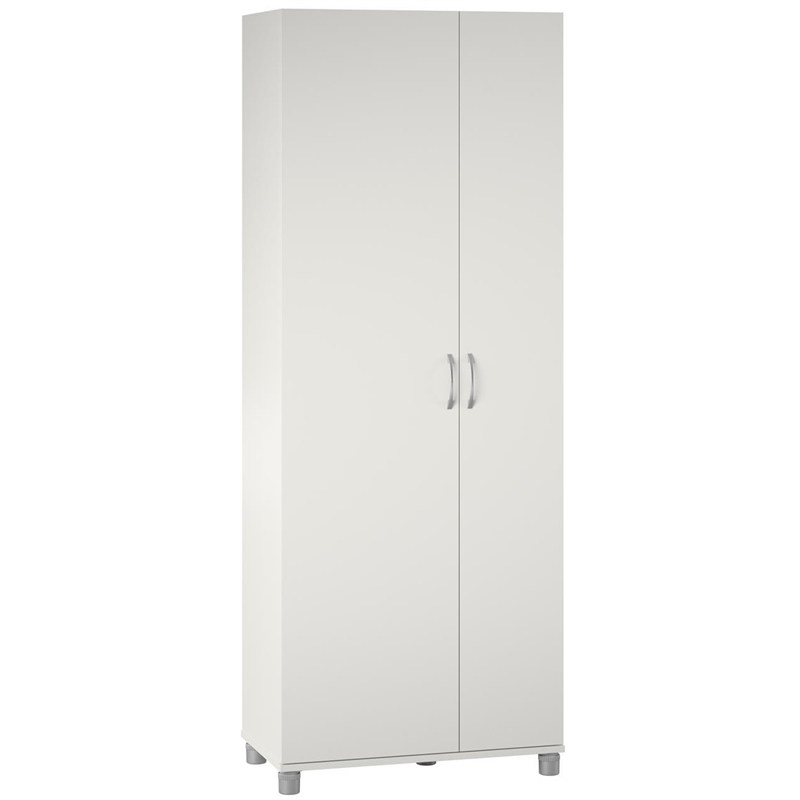 Systembuild Lory Tall Asymmetrical Storage Cabinet in White