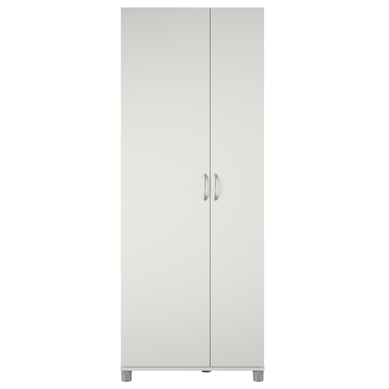 Systembuild Lory Tall Asymmetrical Storage Cabinet in White
