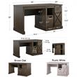 Ameriwood Home Knox County Single Pedestal Computer Desk in Rustic White
