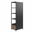 Ameriwood Home Structure Audio Pier in Sterling Oak Wood Veneer with Black Metal