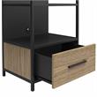 Ameriwood Home Structure Audio Pier in Sterling Oak Wood Veneer with Black Metal