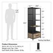 Ameriwood Home Structure Audio Pier in Sterling Oak Wood Veneer with Black Metal