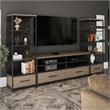 Ameriwood Home Structure Audio Pier in Sterling Oak Wood Veneer with Black Metal
