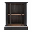 Ameriwood Home Hoffman Rustic End Table with 2 Open Shelves in Black and Walnut