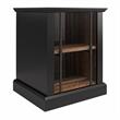 Ameriwood Home Hoffman Rustic End Table with 2 Open Shelves in Black and Walnut