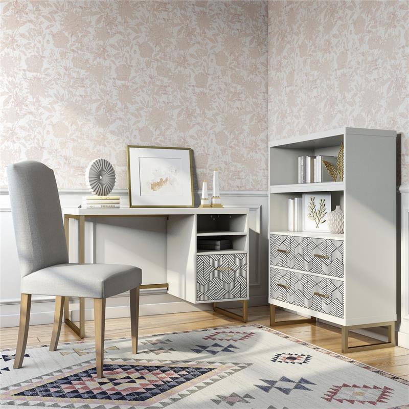CosmoLiving by Cosmopolitan Scarlett Single Pedestal Desk in White