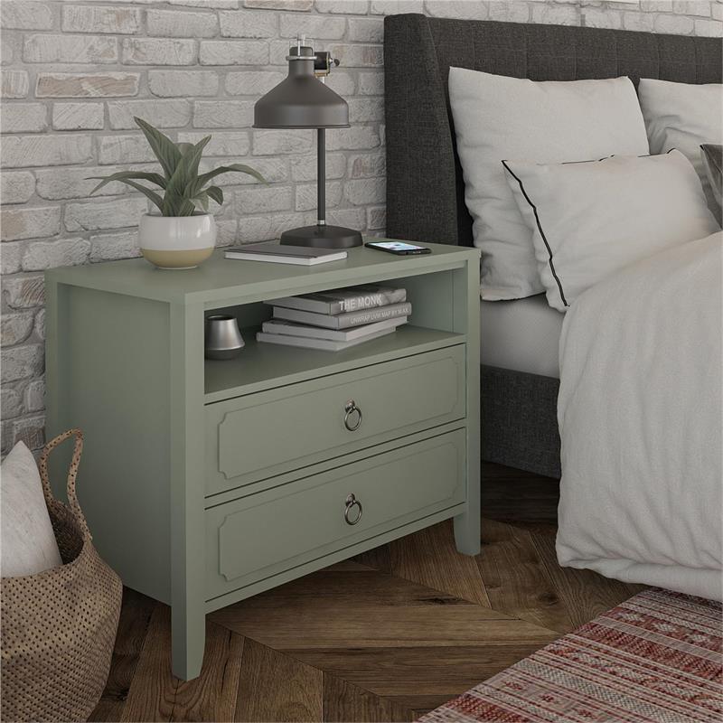 Novogratz Her Majesty 2 Drawer Nightstand in Green