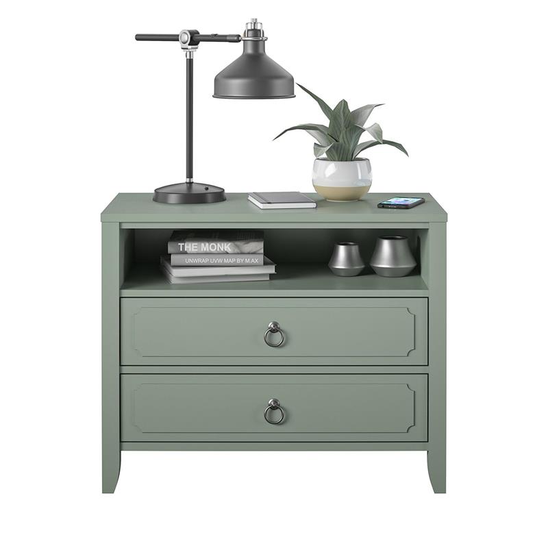 Novogratz Her Majesty 2 Drawer Nightstand in Green