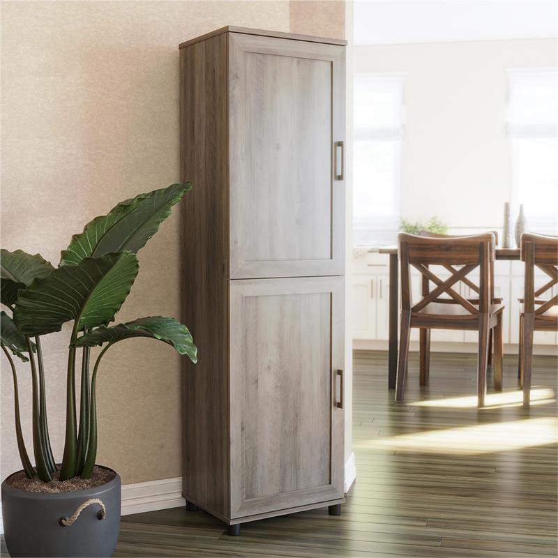 Systembuild Evolution Dwyer 2 Door Kitchen Pantry Cabinet in Gray Oak