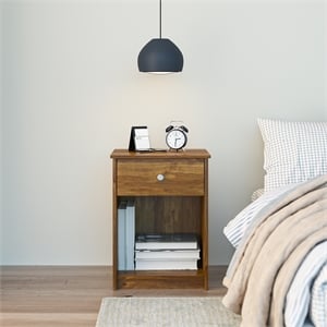 Ameriwood Home Ellwyn Nightstand with Drawer in Brown Oak