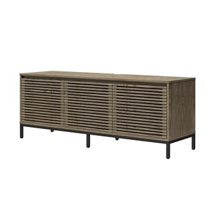Alphason Media Console with Steel Post Base for TVs up to 77&quot in Oak Wood