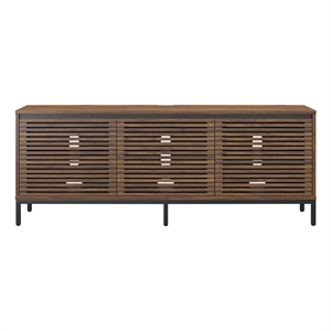Alphason Media Console with Steel Post Base for TVs up to 77&quot in Walnut
