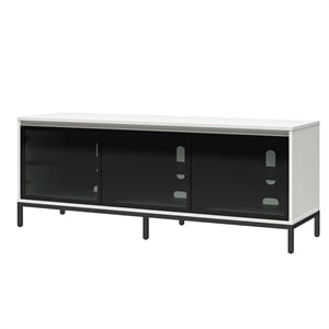 Alphason Media Console with Steel Post Base for TVs up to 77&quot in White