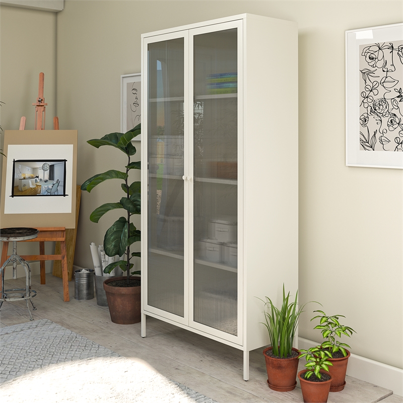 Systembuild Evolution Ashbury Heights Tall 2 Door Storage Cabinet in White