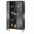 Systembuild Evolution Ashbury Heights Tall 2 Door Storage Cabinet in Black