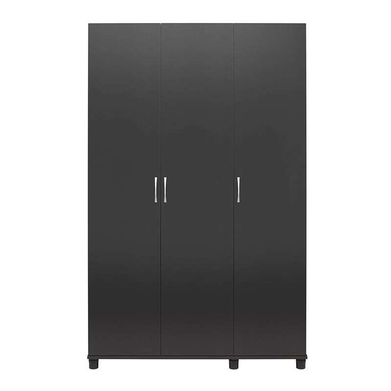 Systembuild Evolution Lory 3 Door Wardrobe with Clothing Rod in Black
