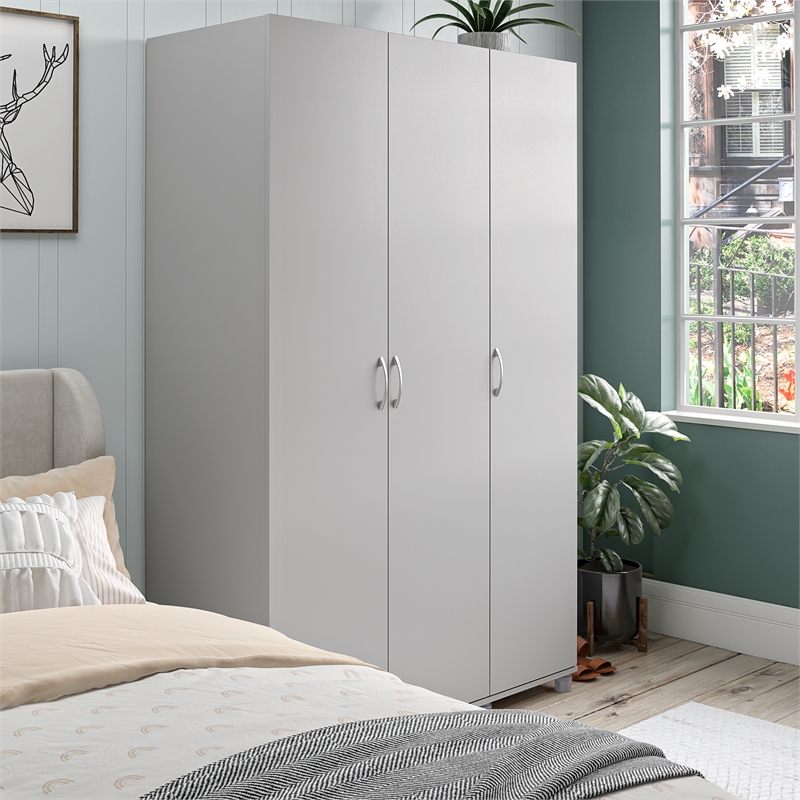 Systembuild Evolution Lory 3 Door Wardrobe with Clothing Rod in Dove Gray