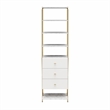 CosmoLiving by Cosmopolitan Gwyneth Closet with 3 Drawers in White Marble
