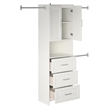 Systembuild Evolution Nevaeh Ridge 3 Drawer Closet Storage in White