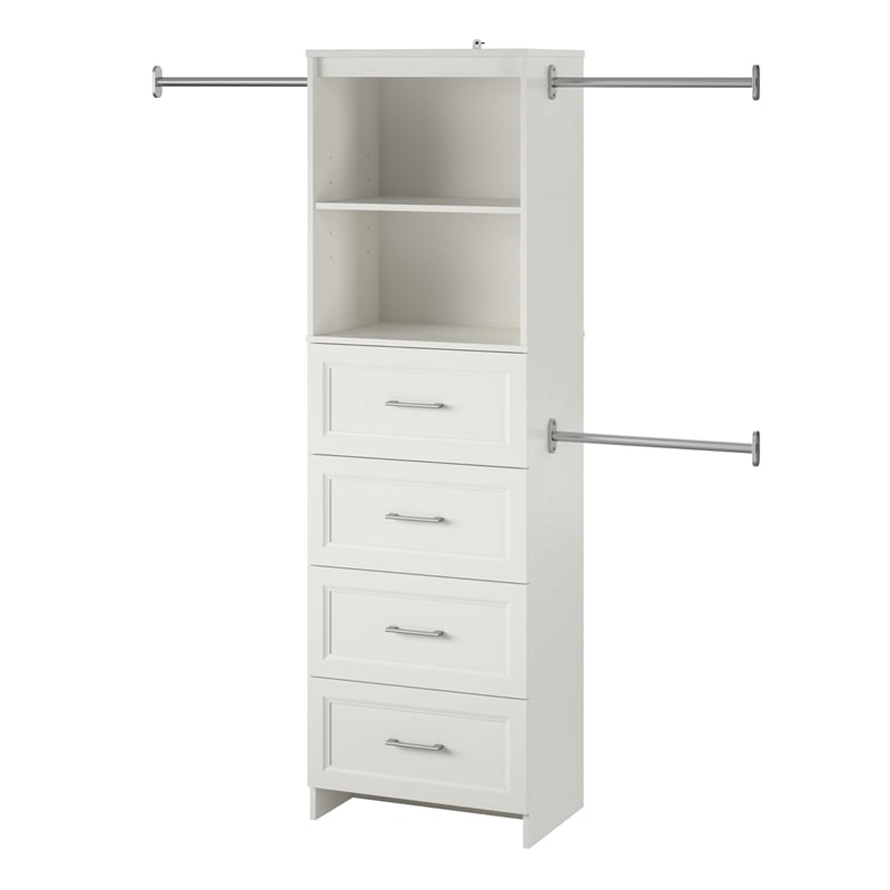 Evolution Nevaeh Ridge 4 Drawer Closet Storage in White