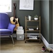 Novogratz Helix 3 Shelf Metal Rolling Utility Cart in Gold
