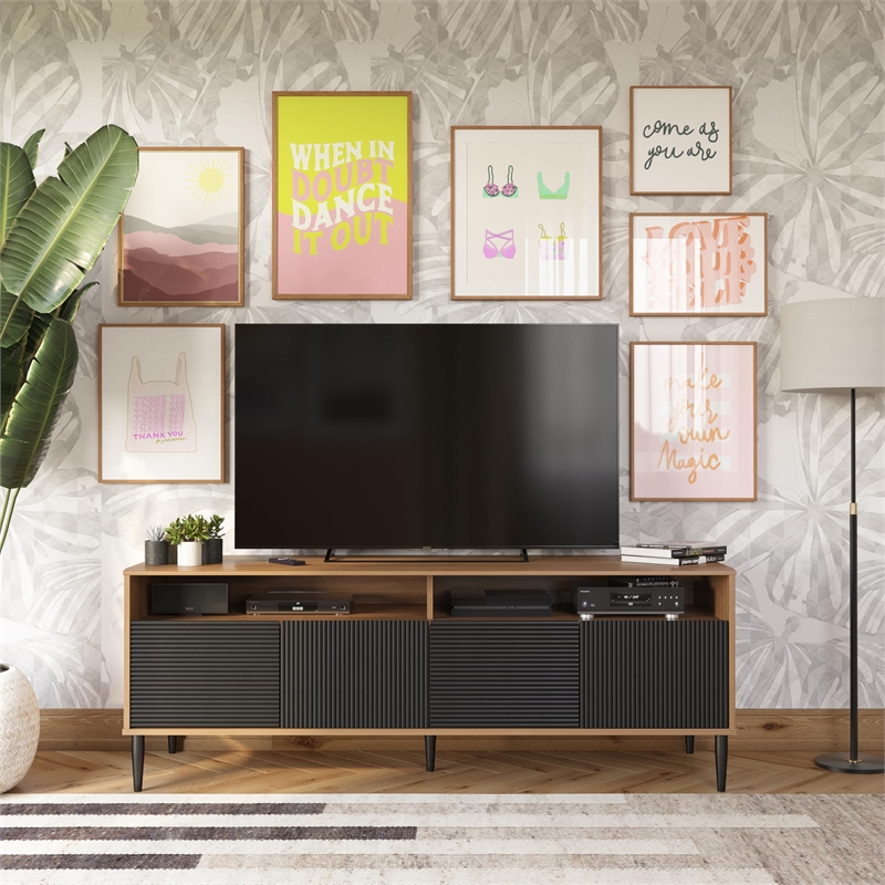 Mr. Kate Daphne TV Console in Walnut and Black