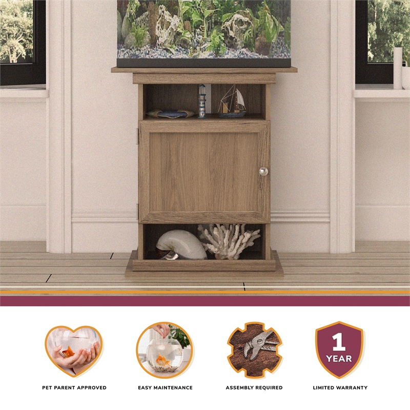 Flipper by Ollie & Hutch 10/20 Gallon Aquarium/Terrarium Stand in Rustic Oak