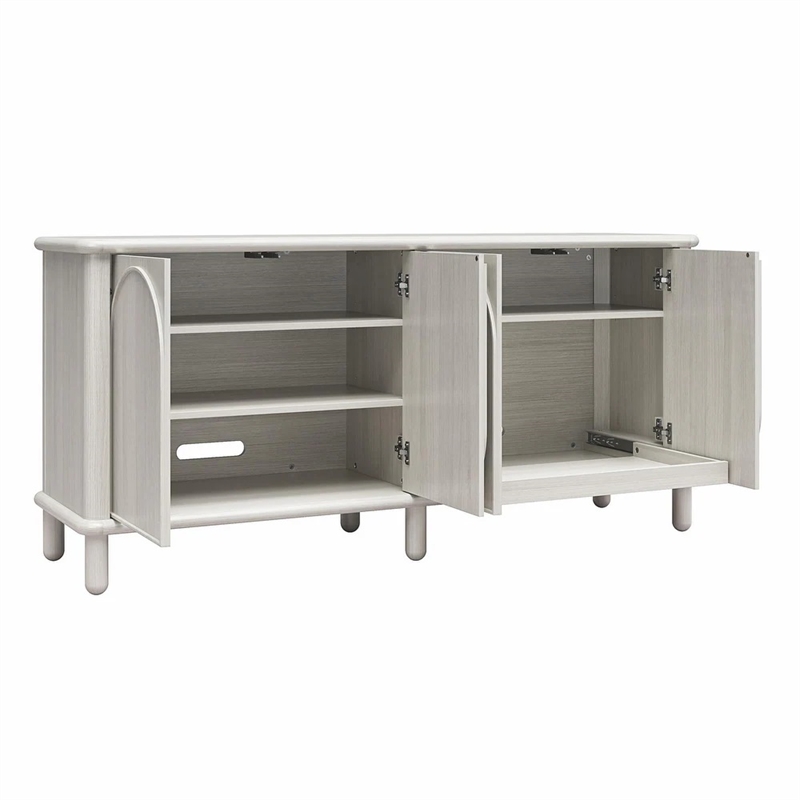 CosmoLiving by Cosmopolitan Selena Engineered Wood Credenza in Rustic White