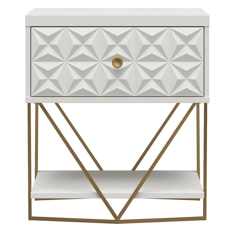 CosmoLiving by Cosmopolitan Blair Engineered Wood Accent Table in White