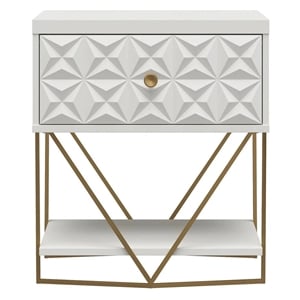 CosmoLiving by Cosmopolitan Blair Engineered Wood Accent Table in White