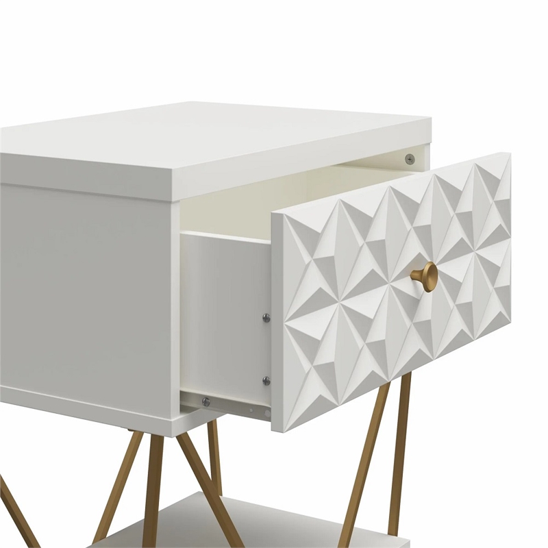 CosmoLiving by Cosmopolitan Blair Engineered Wood Accent Table in White