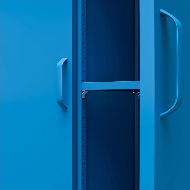 Novogratz Cache 2-Doors Tall Metal Locker Style Storage Cabinet in Blue