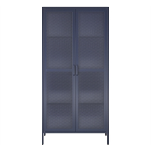 Novogratz Channing 2-Doors Tall Storage Cabinet Mesh Metal Locker in Navy