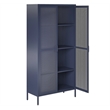 Novogratz Channing 2-Doors Tall Storage Cabinet Mesh Metal Locker in Navy