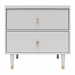 CosmoLiving by Cosmopolitan Elizabeth Nightstand in Dove Gray