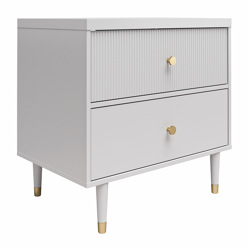 CosmoLiving by Cosmopolitan Elizabeth Nightstand in Dove Gray
