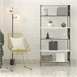 CosmoLiving by Cosmopolitan Ella 5 Shelf Bookcase in White Faux Marble/Black