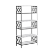 CosmoLiving by Cosmopolitan Ella 5 Shelf Bookcase in White Faux Marble/Black