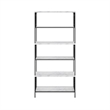 CosmoLiving by Cosmopolitan Ella 5 Shelf Bookcase in White Faux Marble/Black