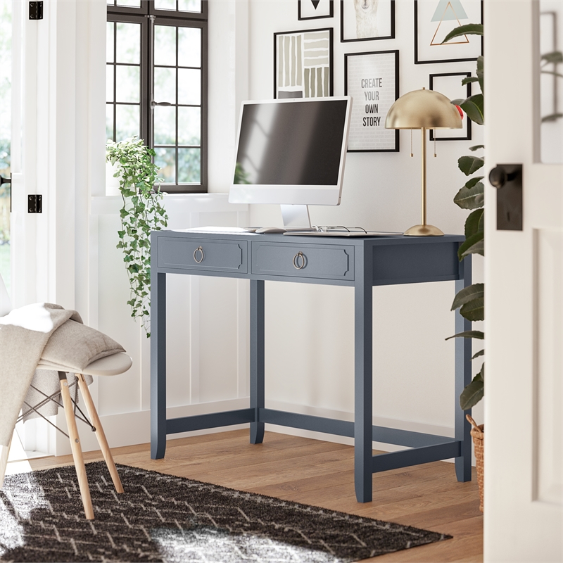 Novogratz Her Majesty 2 Drawer Writing Desk in Blue