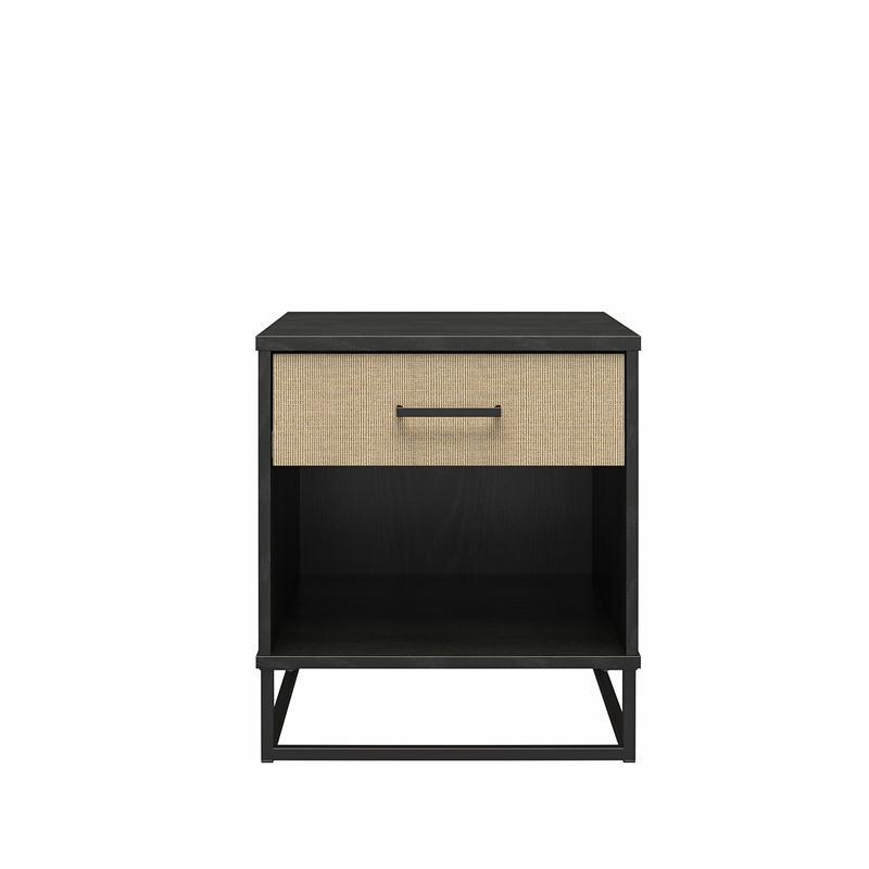 Ameriwood Home Novogratz Kelly Engineered Wood Nightstand in Black Oak
