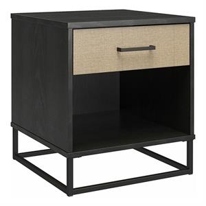 Ameriwood Home Novogratz Kelly Engineered Wood Nightstand in Black Oak