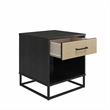 Ameriwood Home Novogratz Kelly Engineered Wood Nightstand in Black Oak