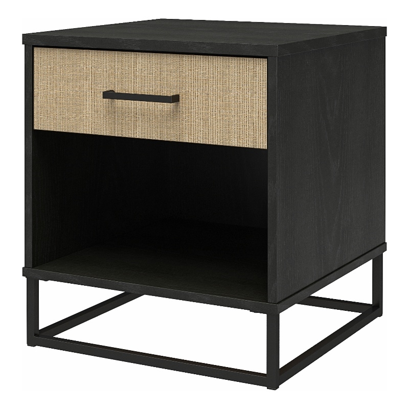 Ameriwood Home Novogratz Kelly Engineered Wood Nightstand in Black Oak