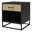 Ameriwood Home Novogratz Kelly Engineered Wood Nightstand in Black Oak