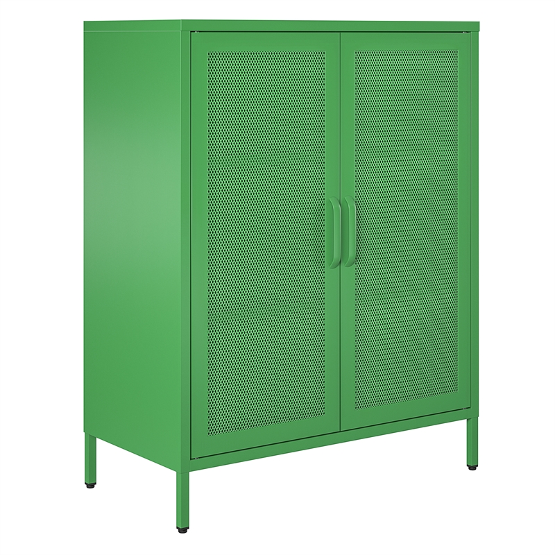Ameriwood Home Novogratz Channing 2-Door Metal Accent Cabinet in Kelly Green