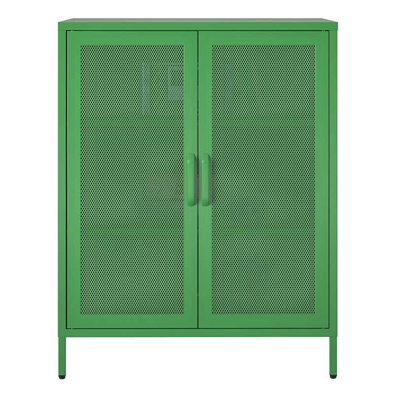 Ameriwood Home Novogratz Channing 2-Door Metal Accent Cabinet in Kelly Green