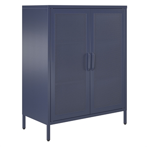 Ameriwood Home Novogratz Channing 2-Door Metal Accent Cabinet in Navy